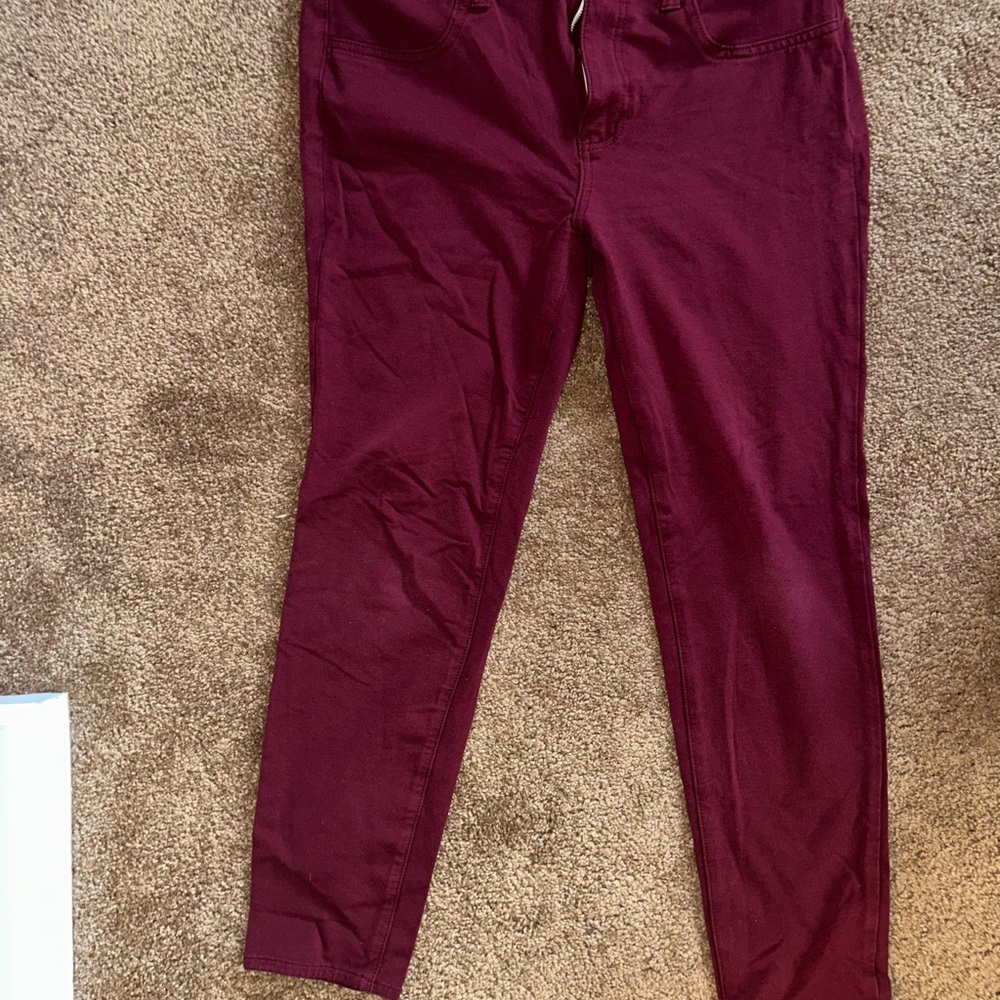 Women's Burgundy Jeans